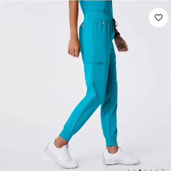 Figs Zamora Jogger Scrub Pants Catarina Top Set In Teal NWOT - Picture 2 of 16